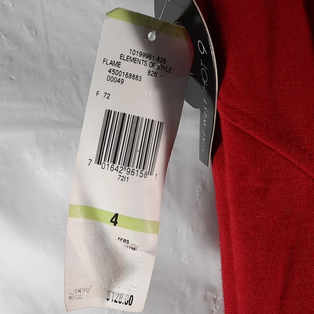 NWT NINE WEST Red slvless dress SZ 4 - Picture 6 of 12